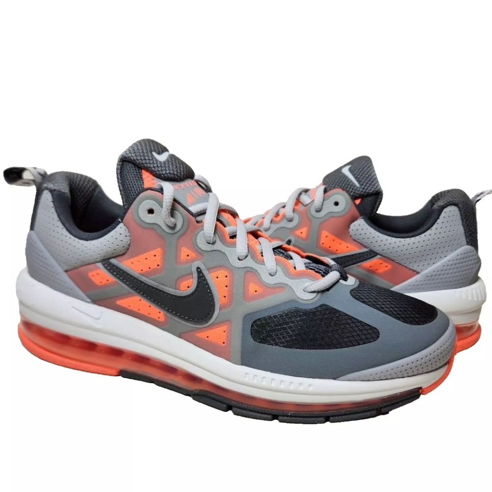 NIKE Air Max Genome Sz 9 Light Smoke Grey Bright Mango CW1648-004